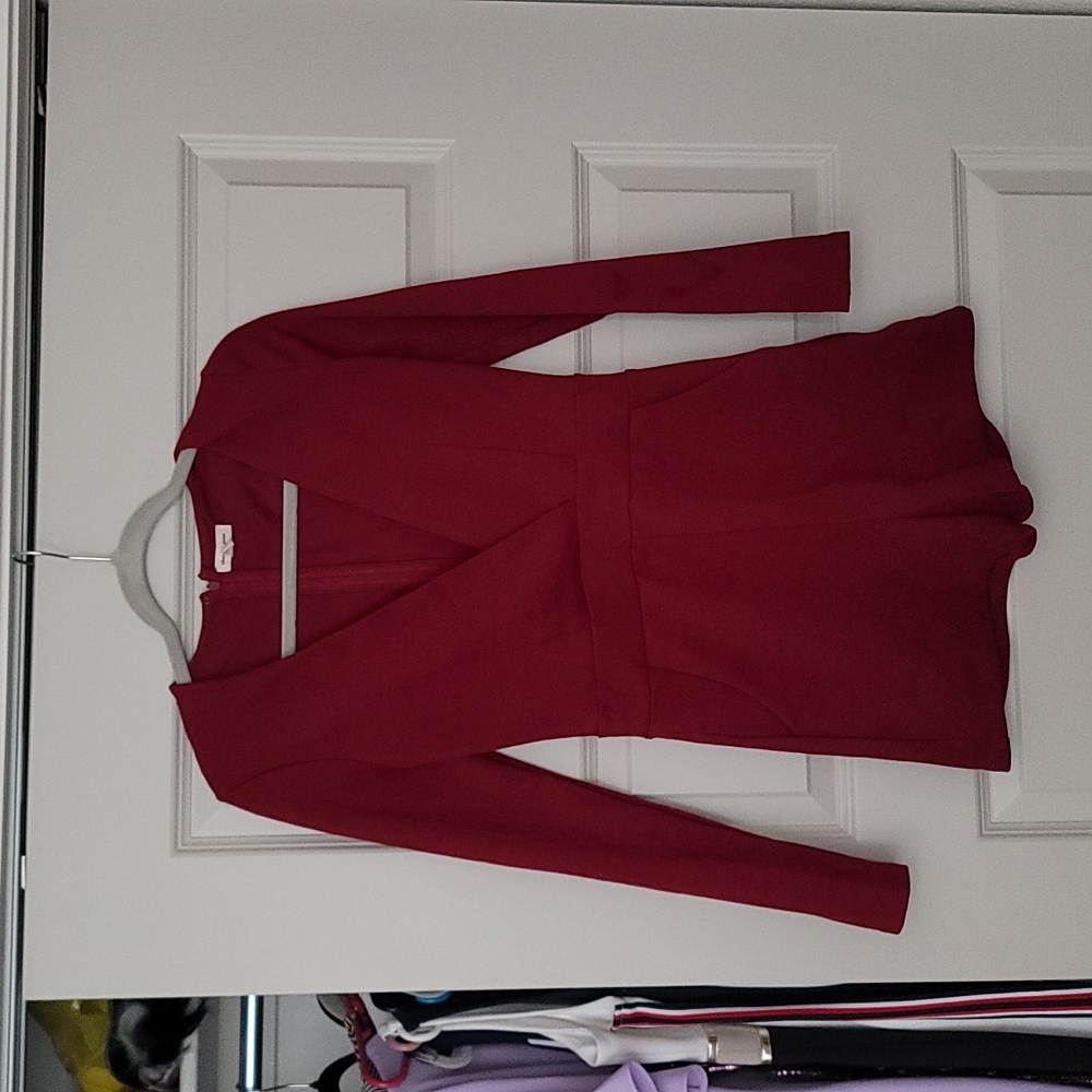 Urban Outfitters Silence + Noise Red Long Sleeve Romper size Small